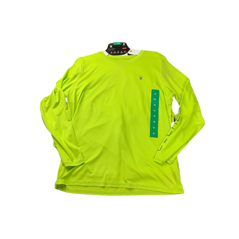 Spyder Boys Swim Neon Green UPF 30+ Rash Guard Swim Trunks Set XL 18-20 NWT